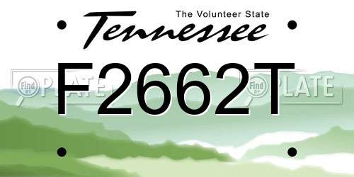 F2662T Tennessee License Plate