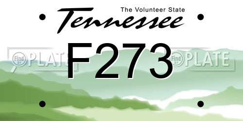 F273 Tennessee License Plate