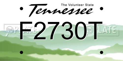 F2730T Tennessee License Plate
