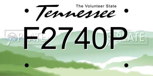 F2740P Tennessee License Plate