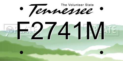 F2741M Tennessee License Plate