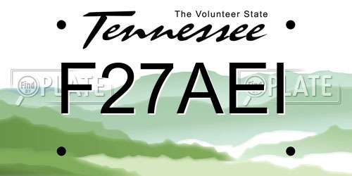 F27AEI Tennessee License Plate