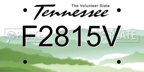 F2815V Tennessee License Plate