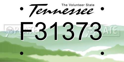 F31373 Tennessee License Plate