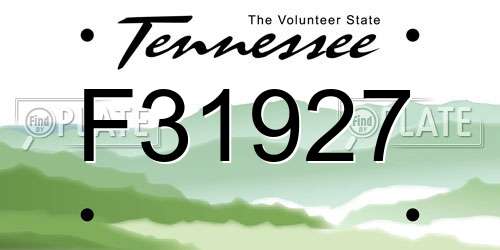 F31927 Tennessee License Plate