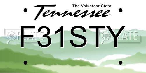 F31STY Tennessee License Plate