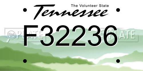 F32236 Tennessee License Plate