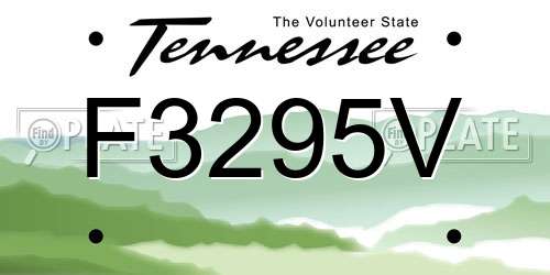 F3295V Tennessee License Plate