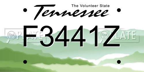 F3441Z Tennessee License Plate