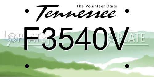F3540V Tennessee License Plate