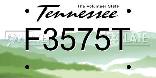 F3575T Tennessee License Plate