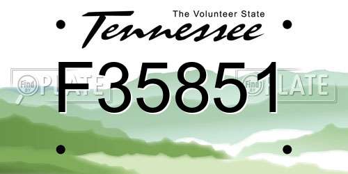 F35851 Tennessee License Plate