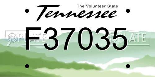 F37035 Tennessee License Plate