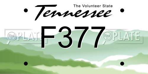 F377 Tennessee License Plate