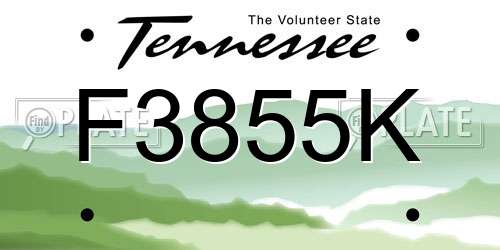 F3855K Tennessee License Plate