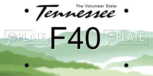 F40 Tennessee License Plate