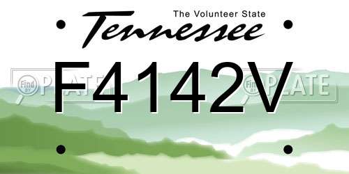 F4142V Tennessee License Plate