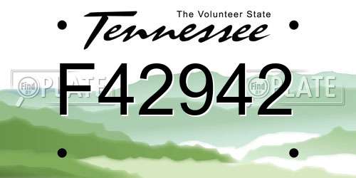 F42942 Tennessee License Plate
