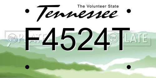 F4524T Tennessee License Plate