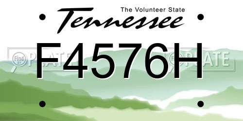 F4576H Tennessee License Plate