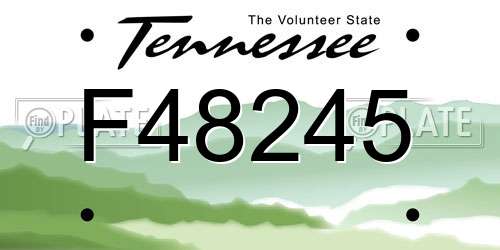 F48245 Tennessee License Plate