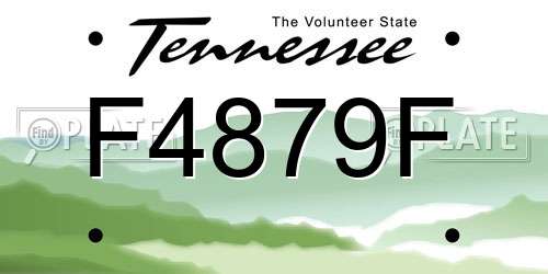 F4879F Tennessee License Plate