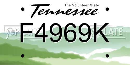 F4969K Tennessee License Plate