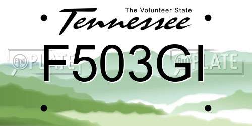 F503GI Tennessee License Plate