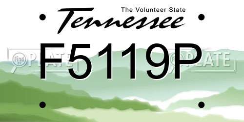 F5119P Tennessee License Plate