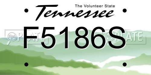 F5186S Tennessee License Plate