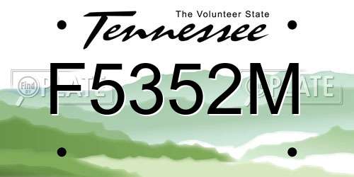 F5352M Tennessee License Plate