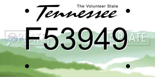 F53949 Tennessee License Plate