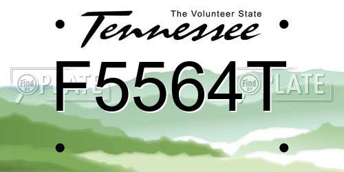 F5564T Tennessee License Plate