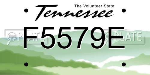 F5579E Tennessee License Plate