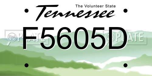 F5605D Tennessee License Plate