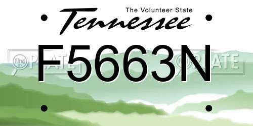 F5663N Tennessee License Plate