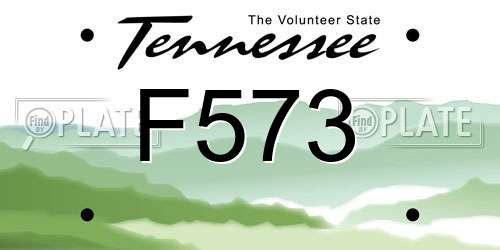 F573 Tennessee License Plate