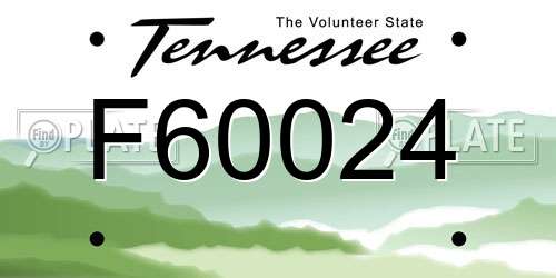 F60024 Tennessee License Plate
