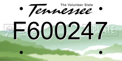 F600247 Tennessee License Plate