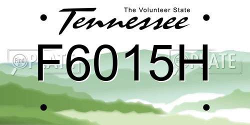 F6015H Tennessee License Plate
