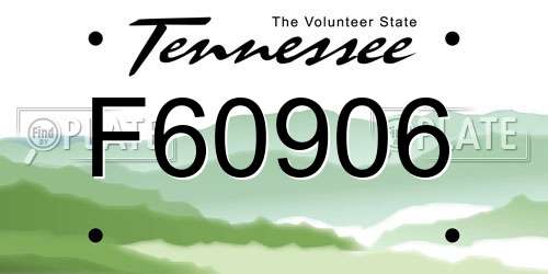F60906 Tennessee License Plate