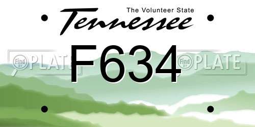 F634 Tennessee License Plate