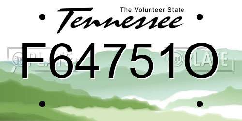 F64751O Tennessee License Plate