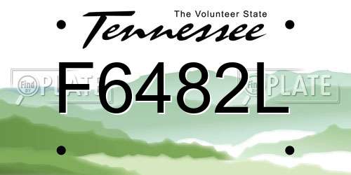 F6482L Tennessee License Plate
