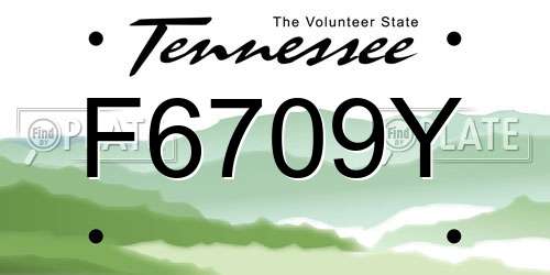 F6709Y Tennessee License Plate