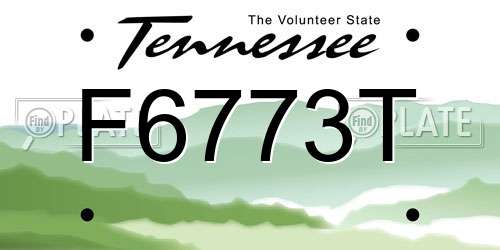 F6773T Tennessee License Plate