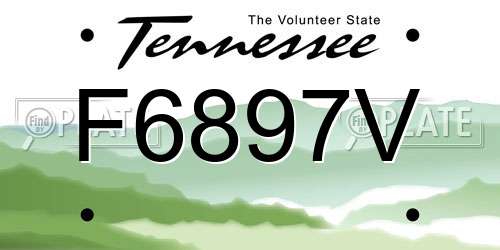 F6897V Tennessee License Plate