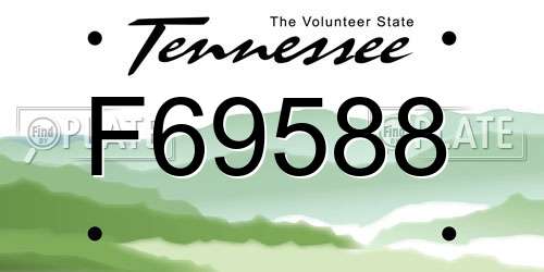 F69588 Tennessee License Plate