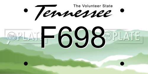 F698 Tennessee License Plate