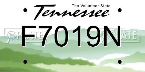 F7019N Tennessee License Plate